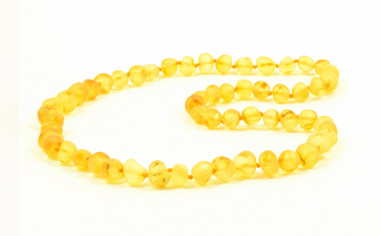 Lemon Baroque Raw Amber Beads Necklace for Adult