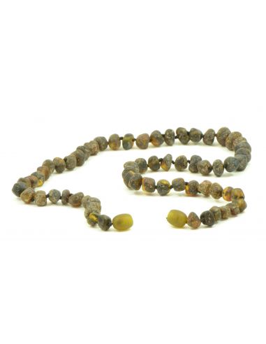 Green Baroque Raw Amber Beads Necklace for Adult