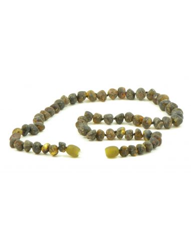 Green Baroque Raw Amber Beads Necklace for Adult