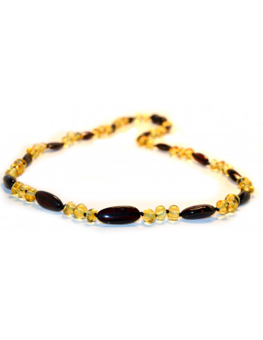 Cherry Olive & Lemon Baroque Polished Amber Beads Necklace for Adult
