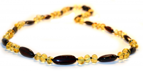 Cherry Olive & Lemon Baroque Polished Amber Beads Necklace for Adult