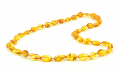 Honey Olive Polished Amber Beads Necklace for Adult