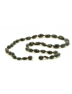 Cherry Olive Polished Amber Beads Necklace for Adult