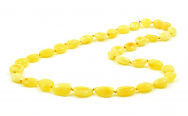 Milky Olive Polished Amber Beads Necklace for Adult