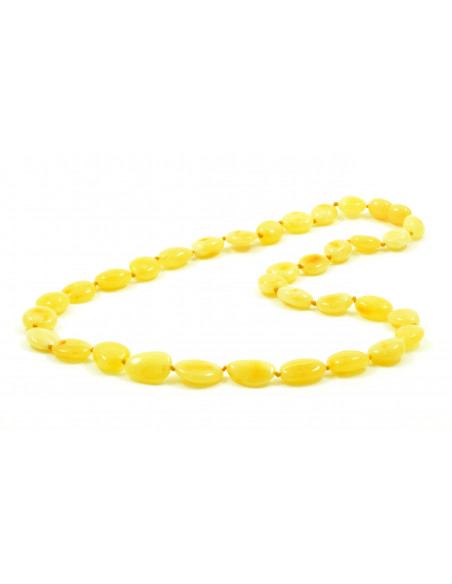 Milky Olive Polished Amber Beads Necklace for Adult