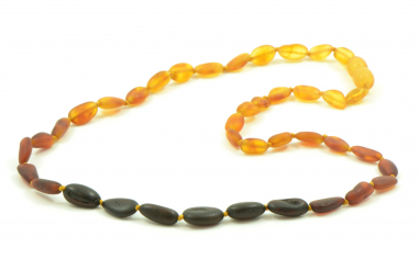 Rainbow Olive Raw Natural Baltic Amber Necklace for Adult