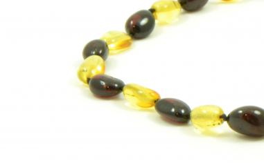 Cherry & Lemon Olive Polished Natural Baltic Amber Necklace for Adult