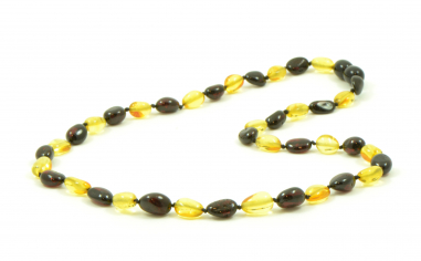 Cherry & Lemon Olive Polished Natural Baltic Amber Necklace for Adult