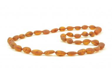 Cognac Olive Raw Natural Baltic Amber Necklace for Adult