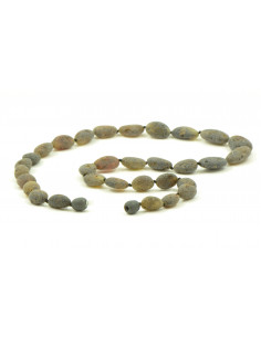 Green Olive Raw Amber Beads Necklace for Adult