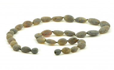 Green Olive Raw Natural Baltic Amber Necklace for Adult
