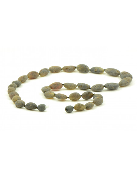 Green Olive Raw Natural Baltic Amber Necklace for Adult