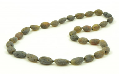 Green Olive Raw Natural Baltic Amber Necklace for Adult