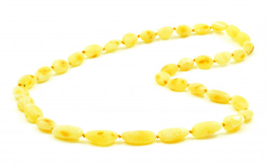 Milky Olive Raw Natural Baltic Amber Necklace for Adult
