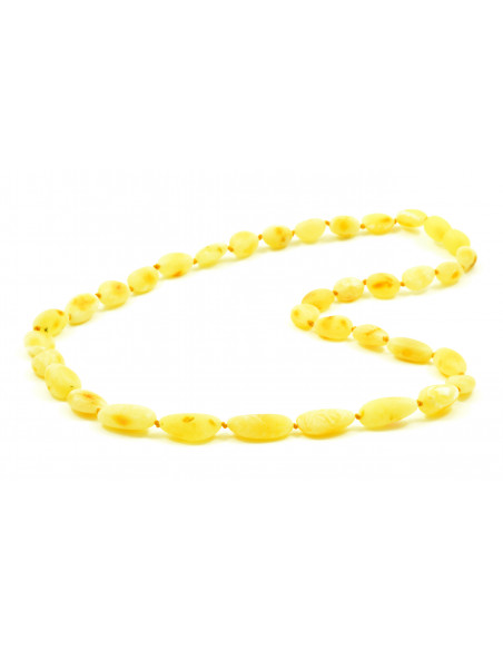 Milky Olive Raw Natural Baltic Amber Necklace for Adult