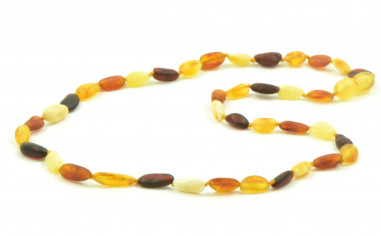 Multi Color & Milky Olive Raw Natural Baltic Amber Necklace for Adult