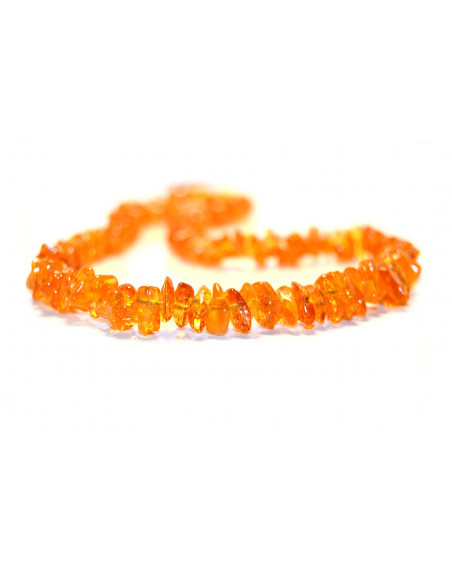 Honey Chip Polished Amber Beads Necklace for Adult