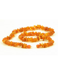Cognac Chip Polished Amber Beads Necklace for Adult