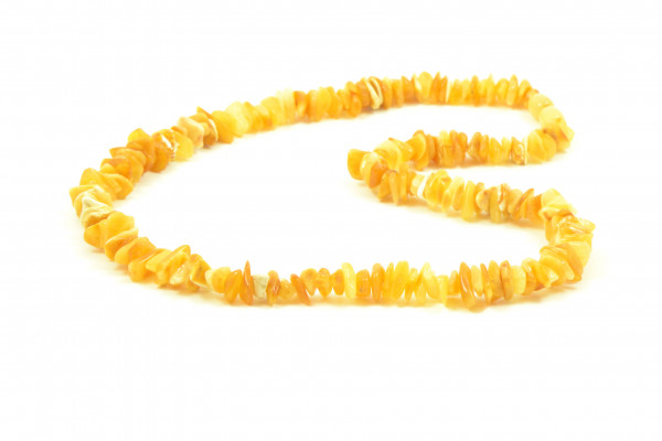 Milky Chip Polished Amber Beads Necklace for Adult