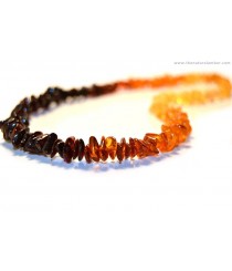 Rainbow Chip Polished Amber Beads Necklace for Adult