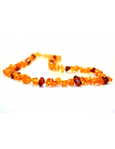 Honey & Cherry Chip Polished Amber Beads Necklace for Adult