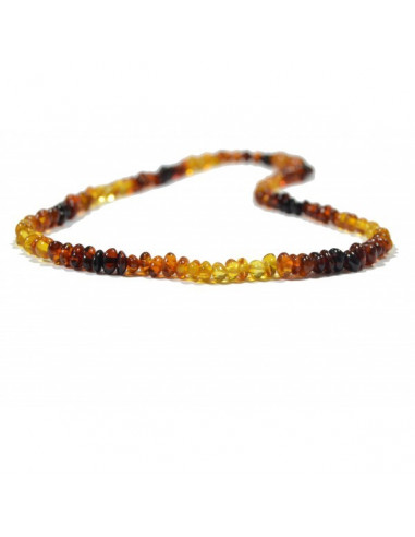 Rainbow Olive &  Baroque Polished Amber Necklace for Adult