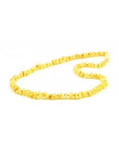 Milky Half-Baroque Polished Amber Beads Necklace for Adult