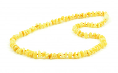 Milky Half-Baroque Polished Amber Beads Necklace for Adult