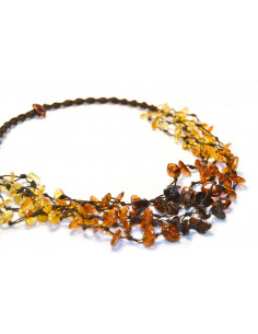 Rainbow Chip Polished Amber Necklace for Adult