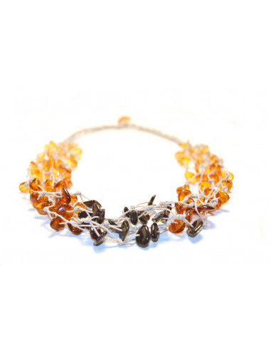 Rainbow Chip Polished Amber Necklace for Adult