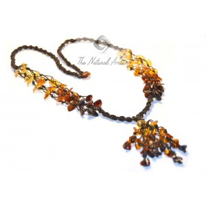 Rainbow Chip Polished Amber Necklaces for Adult
