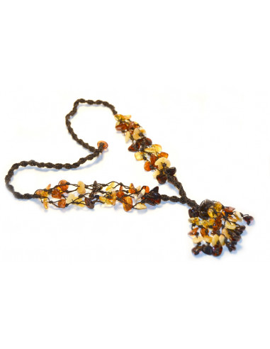 Multi Color Chip Polished Amber Necklaces for Adult