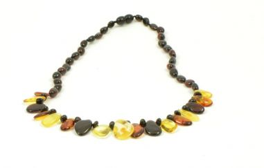 Multi Color Polished Amber Necklace for Adult