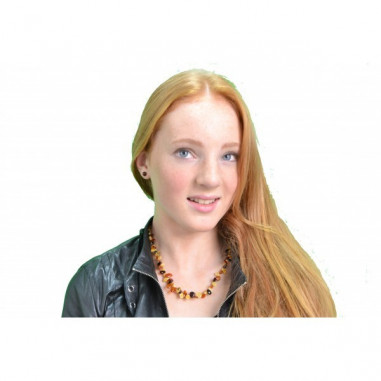 Multi Color Polished Amber Necklace for Adult