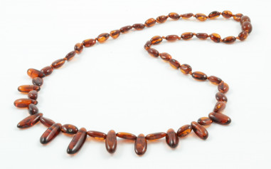 Cognac Polished Amber Necklace for Adult