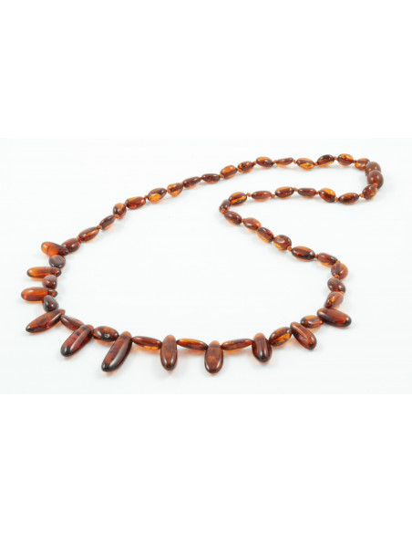 Cognac Polished Amber Necklace for Adult