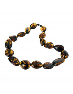 Green Polished Amber Necklace for Adult