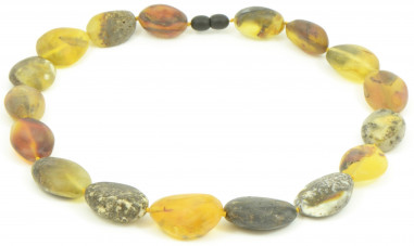 Green Raw Amber Necklace for Adult