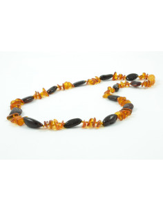 Honey Chips & Cherry Bean Polished Amber Necklace for Adult