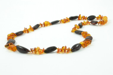 Honey Chips & Cherry Bean Polished Amber Necklace for Adult