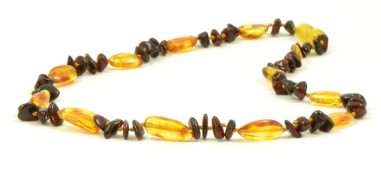 Cherry Chip & Lemon Bean Polished Amber Necklace for Adult