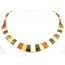 Multi Color Plates Polished Amber Necklace for Adult
