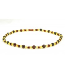 Multi Color Polished Faceted Amber Necklace for Adult