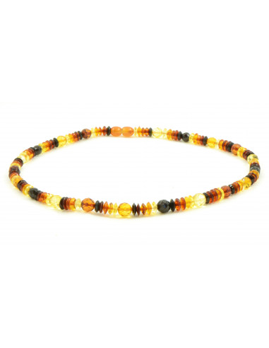 Multi Color Faceted Polished Amber Necklace for Adult