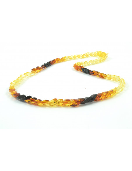 Rainbow Snake Shape Polished Amber Necklace for Adult