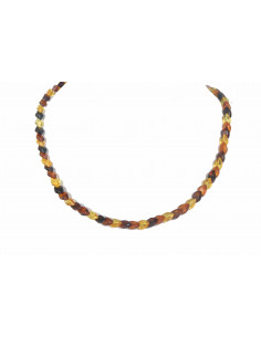 Multi Color Snake Shape Polished Amber Necklace for Adult