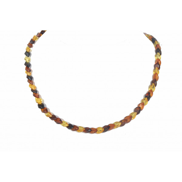 Multi Color Snake Shape Polished Amber Necklace for Adult