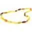 Multi Color Olive Raw Amber Necklace for Adult