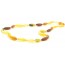 Multi Color Olive Raw Amber Necklace for Adult