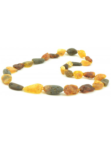 Multi Color Raw Amber Necklace for Adult